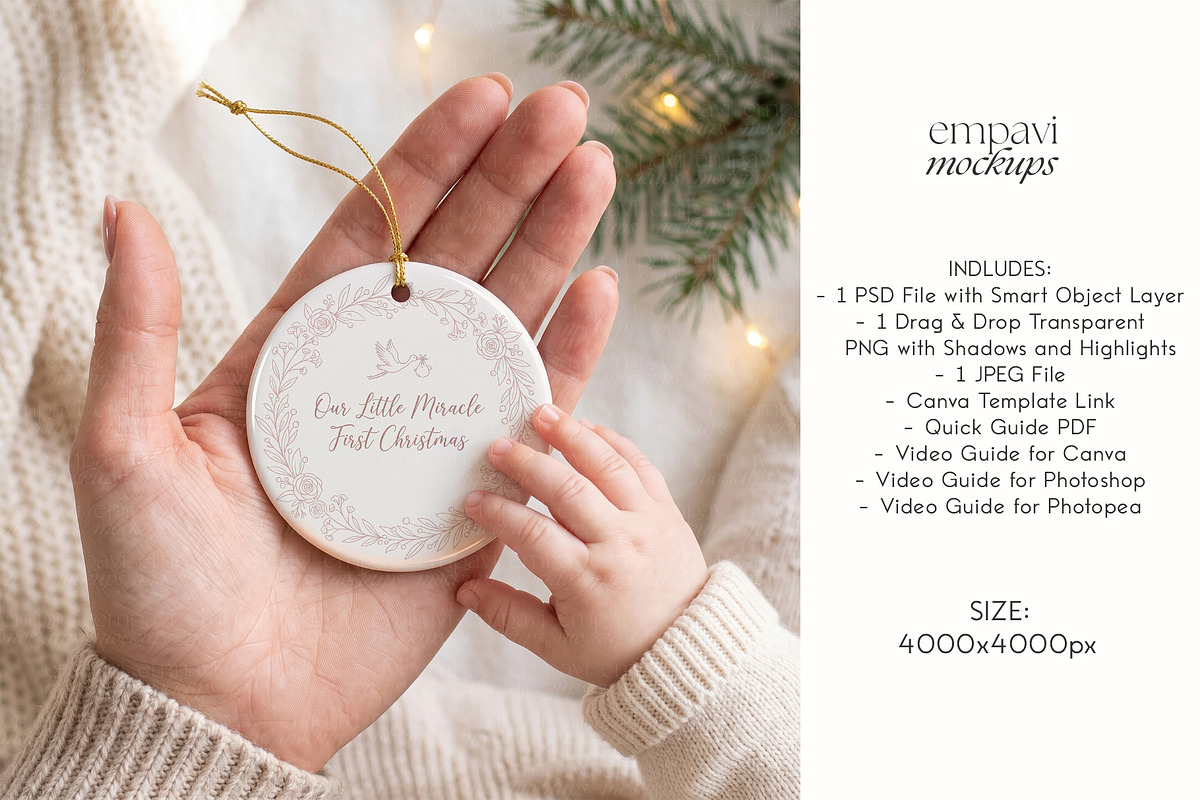 Ceramic Ornament Mockup, a Household Mockup by EmpaviMockups (Photo 6 of 6)