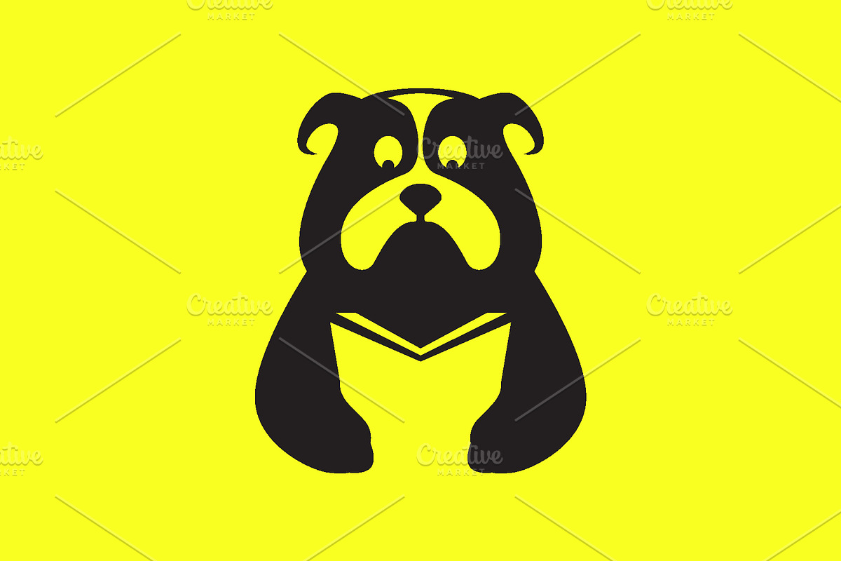 bulldog pets dog reading book logo, a Branding & Logo Template by devastd