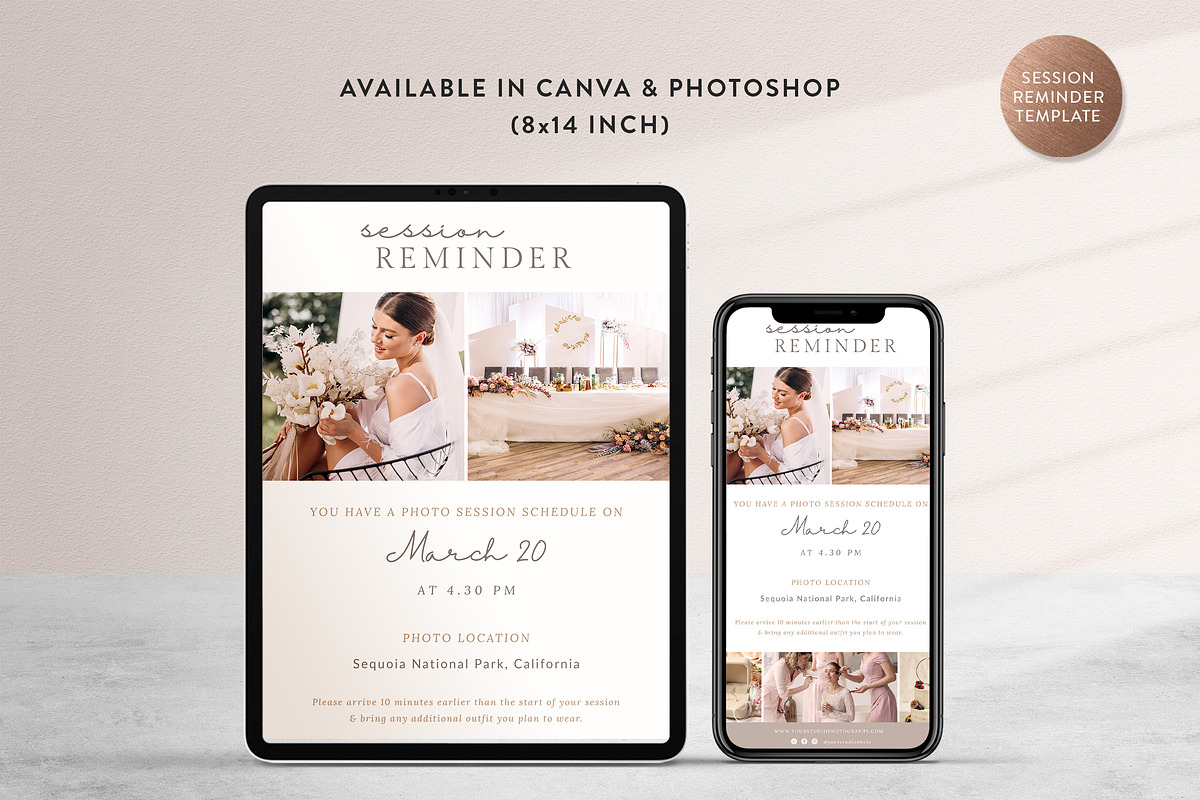 Session Reminder Template SR001, an Email Template by Bellenity Design (Photo 2 of 2)