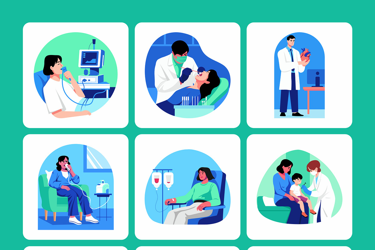 Health and Hospital Art Set, a Healthcare Illustration by Brickclay (Photo 7 of 9)
