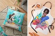 Ocean Paradise - watercolor mermaids, an Animal Illustration by Ekaterina Glazkova (Thumbnail 12 of 14)