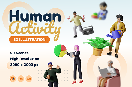 Human Activity 3D, a Characters & Person 3D Model by kerismaker
