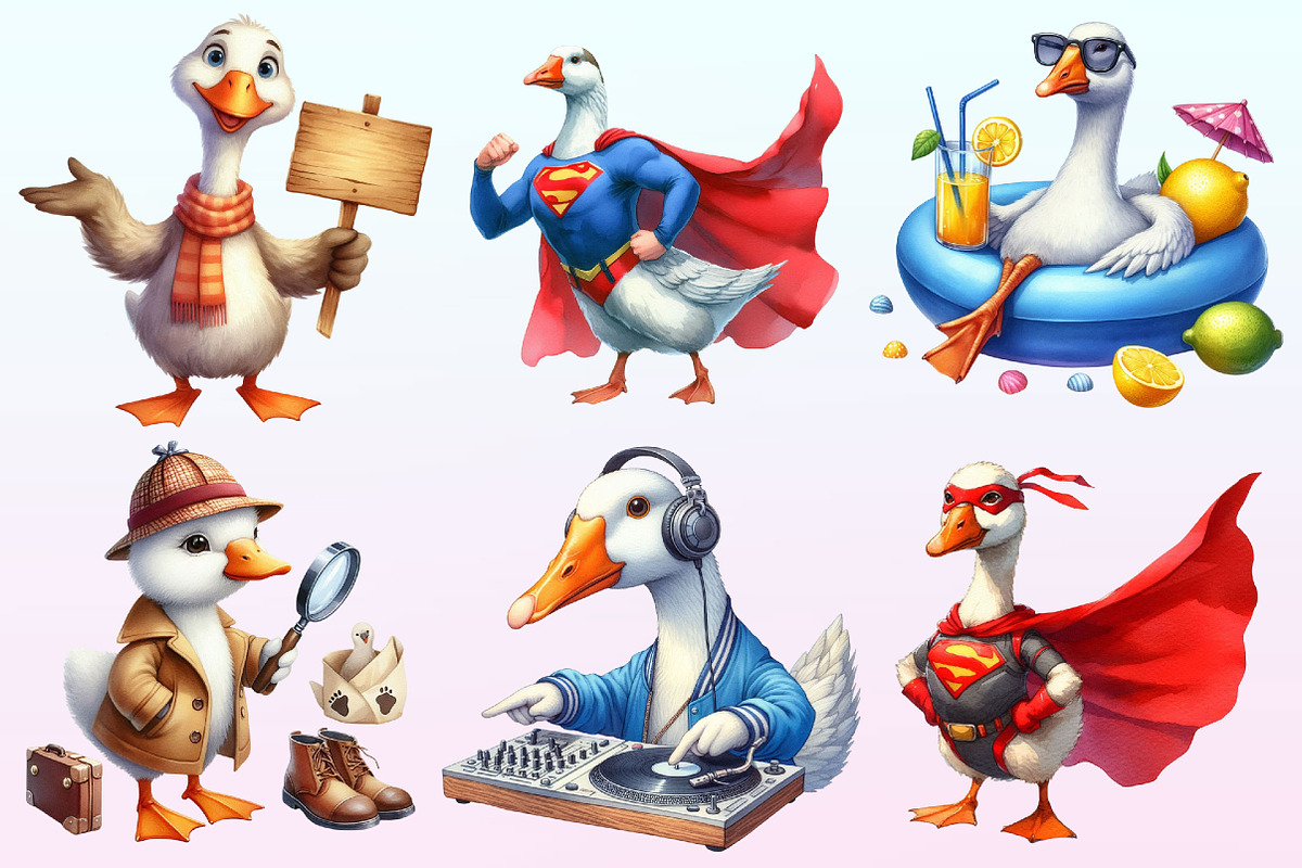 Silly Goose Sublimation Clipart, a Graphic by CitraGraphics (Photo 2 of 4)