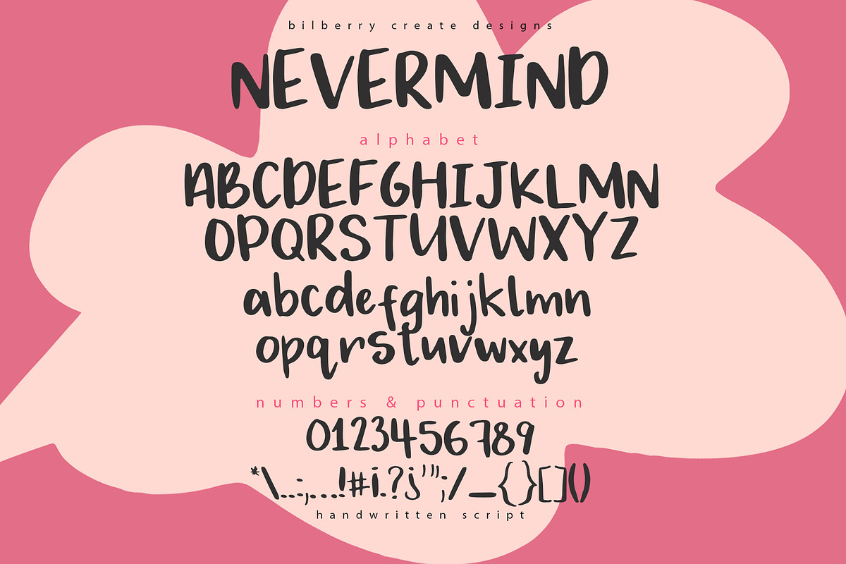 Nevermind script, a Handwritten Font by BilberryCreates (Photo 7 of 7)