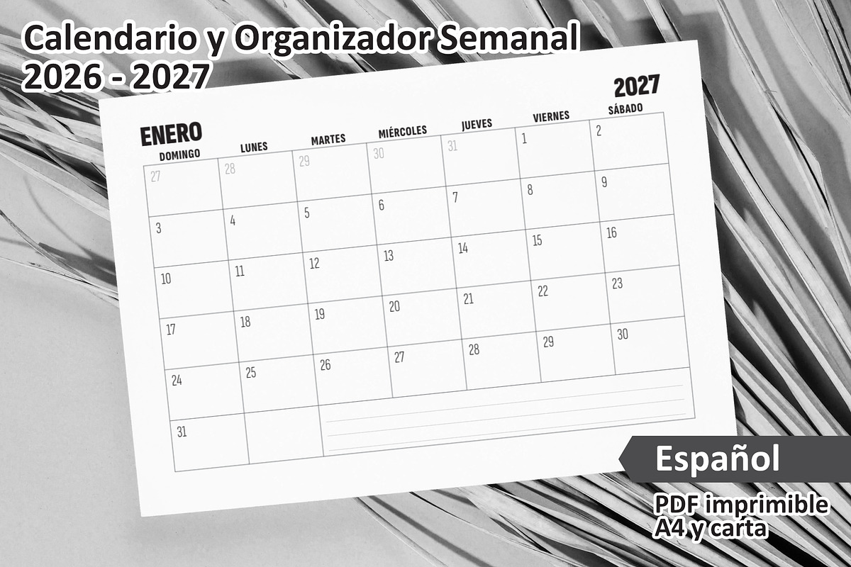 Calendario y Organizador 2026-2027., a Stationery Template by Padrinan (Photo 1 of 4)