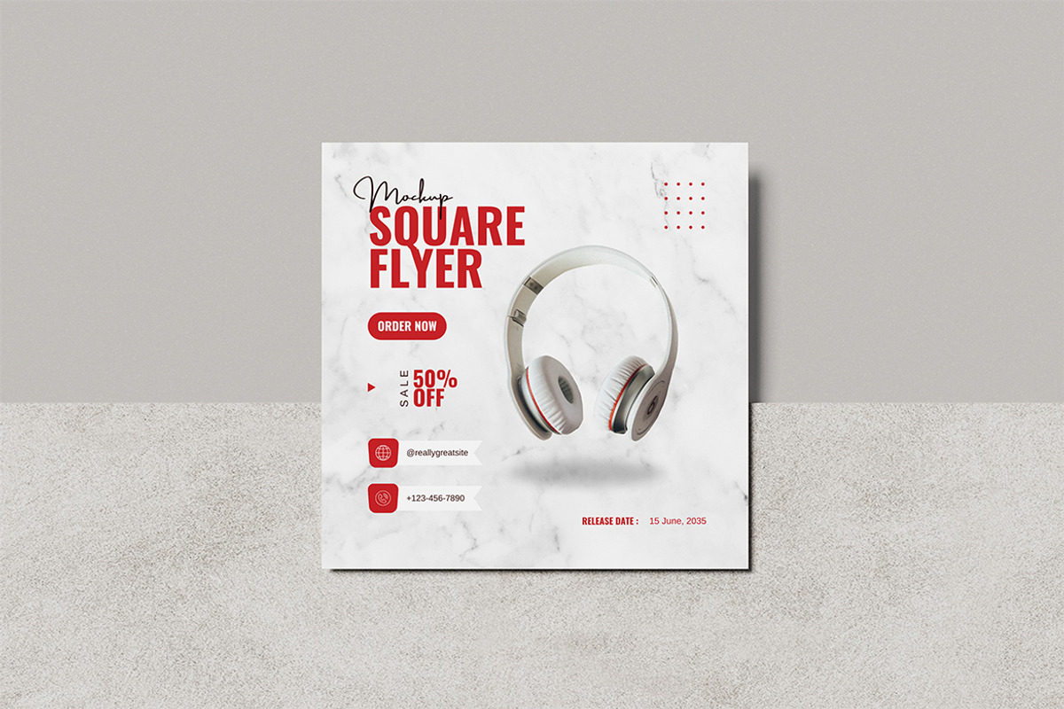 Square Flyer Mockup, an Advertising Mockup by swsi-studio (Photo 3 of 5)