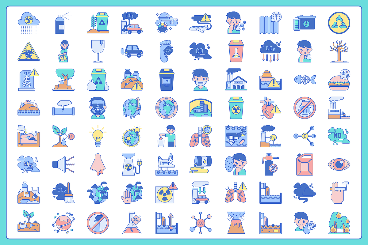 80 Pollution Icons, a Solid Icon by Flat Icons (Photo 2 of 7)