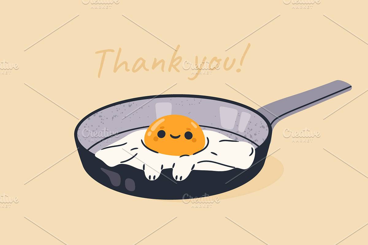 Fried eggs characters, a Food Illustration by Torontotokio (Photo 4 of 4)