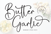 Butter Garlic | Script Font, a Handwritten Font by Scratchones (Thumbnail 1 of 9)