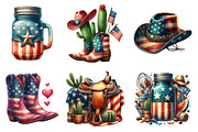Retro Cowboy 4th of July PNG, an Illustration by SinaCreation (Thumbnail 3 of 5)