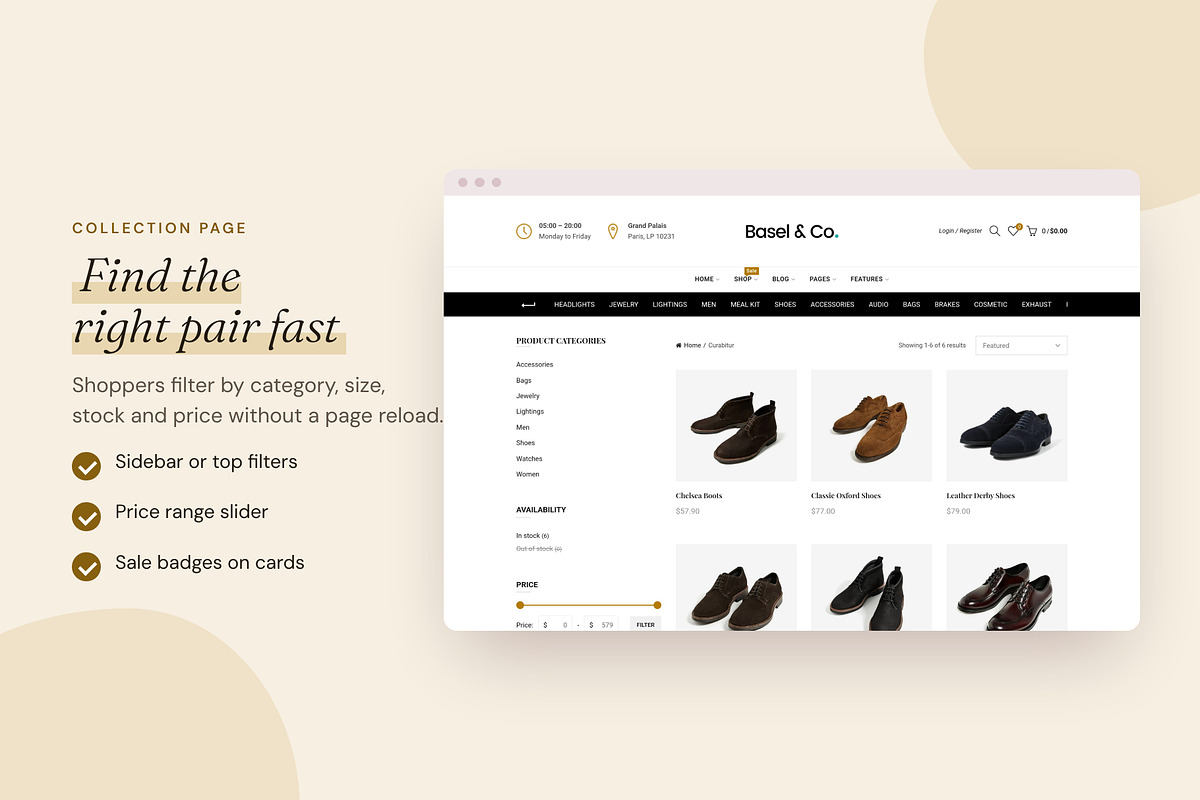 Basel Shoes - Shopify Theme, a Shopify Template by Boost Convert (Photo 6 of 10)