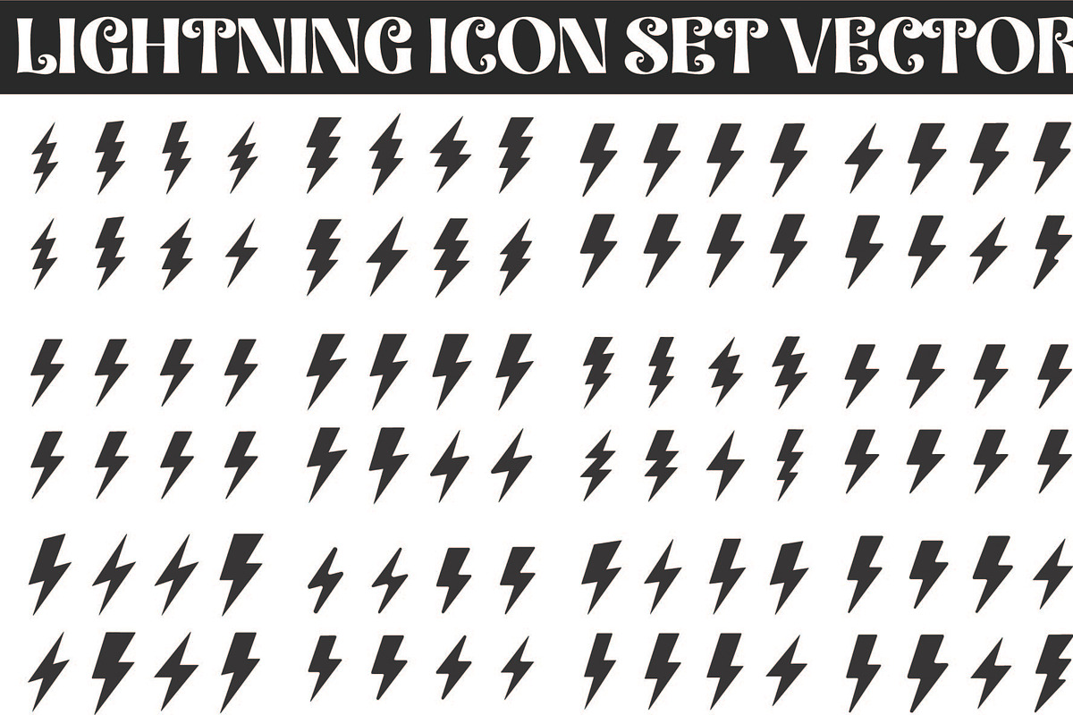 A bold set of lightning bolt icons, an Illustration by Amazin_art (Photo 1 of 13)