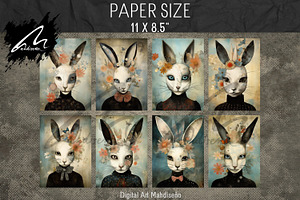 Surreal Rabbit Portrait Papers