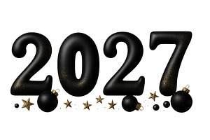 New year 2027 in black and gold with, an Illustration by Dvoevnore photos