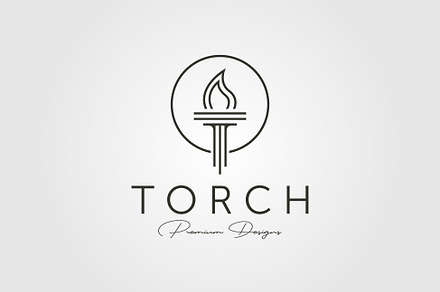 minimal torch icon logo vector, a Branding & Logo Template by lawoel