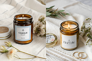 Amber Glass Candle Mockup, a Product Mockup by TatiMockup (Thumbnail 3 of 3)