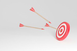 Target with arrows showing success and missed opportunities, a Business Photo by RF Images