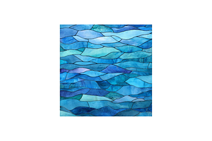 Watercolor Stained Glass Ocean