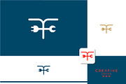 Alphabet letters FF OR T with tools., a Branding & Logo Template by art_creater (Thumbnail 1 of 2)