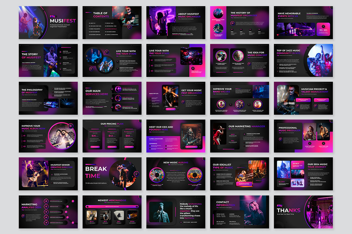 Musifest Music Concert Google Slides, a Presentation Template by kerismaker (Photo 8 of 10)