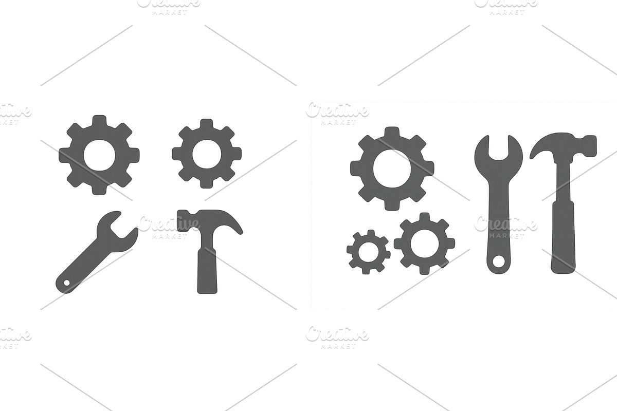 Silhouettes of various tools and, an Illustration by ZinetroN