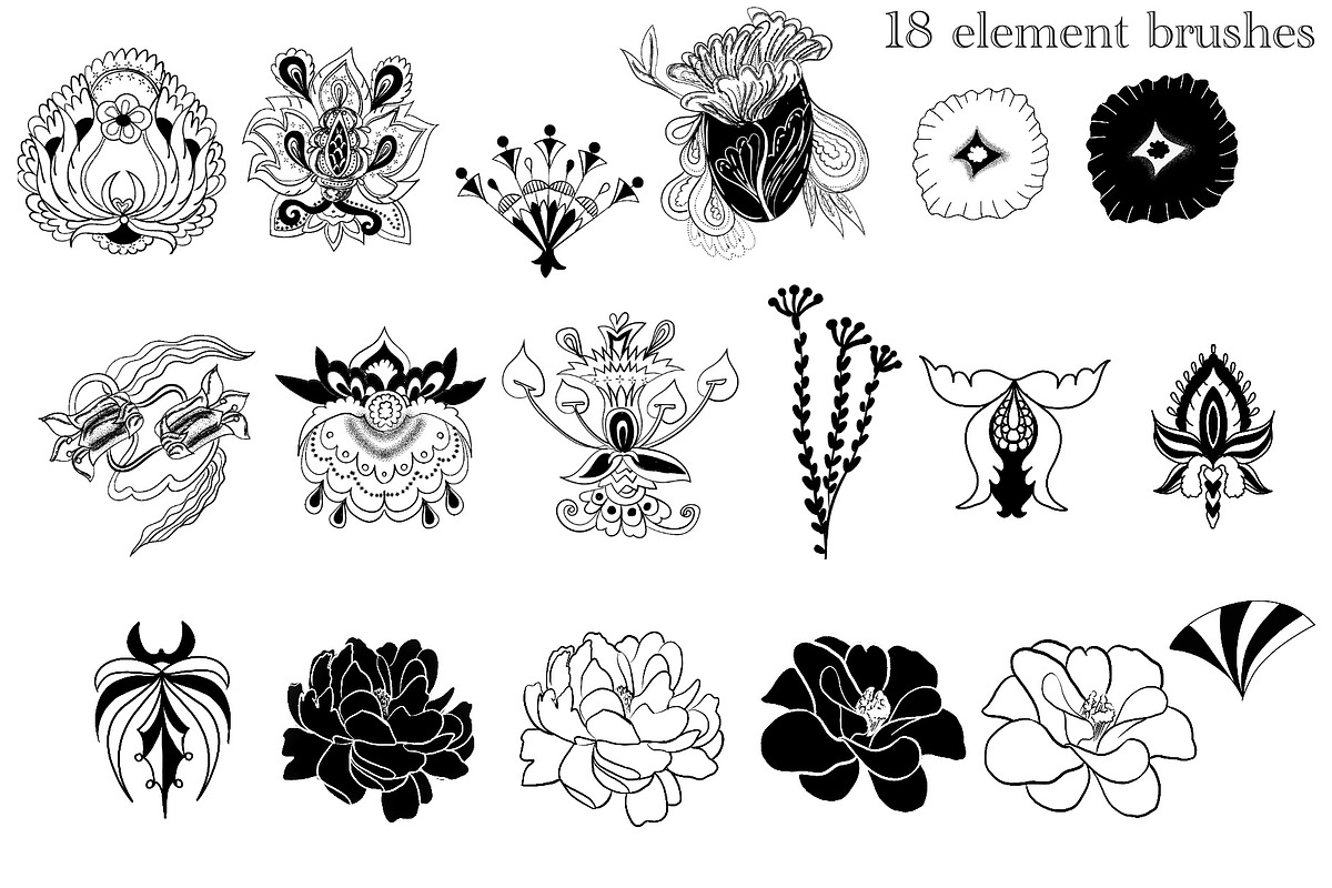 Abstract flower procreate brush, a Brush Add-On by Meisanmui (Photo 2 of 7)