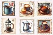 Coffee Old Postage Stamp Clipart, an Illustration by CreationArt (Thumbnail 4 of 5)