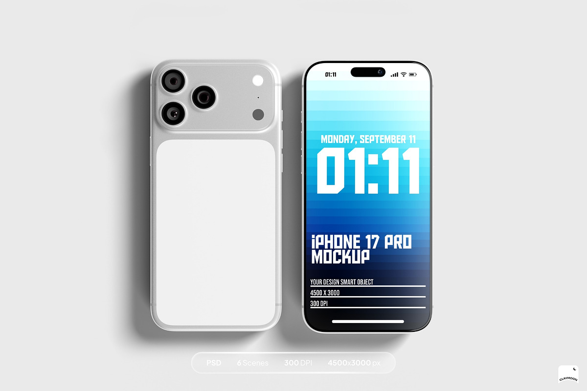 iPhone 17 Pro Mockup 6 Scenes, an iPhone Mockup by Claymoon Lab (Photo 9 of 13)