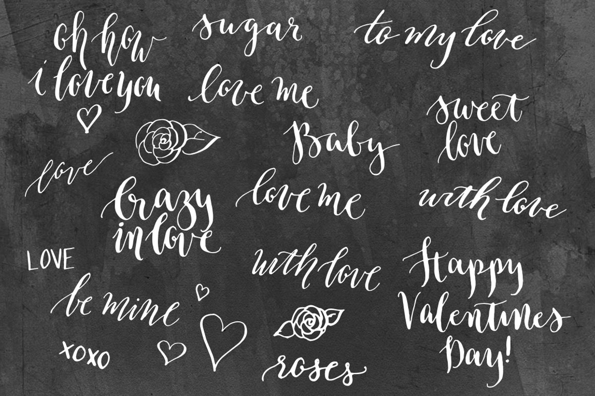 Valentine's Day Calligraphy Overlays, an Illustration by Irina Vascovet (Photo 2 of 4)