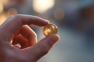 Gold Coin Close Up, a Photo by Design Store