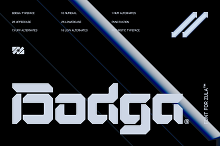 BODGA TYPEFACE, a Symbol Font by Font For Zula™
