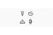 20 Watches & Clocks Icons, an Outline Icon by Jinro (Thumbnail 5 of 9)