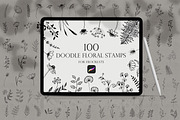 Procreate Floral Doodle Stamps Brush, a Brush Add-On by Dervik Art Store (Thumbnail 1 of 6)
