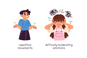 Kids autism signs set, a Healthcare Illustration by PaperTrident (Thumbnail 5 of 9)