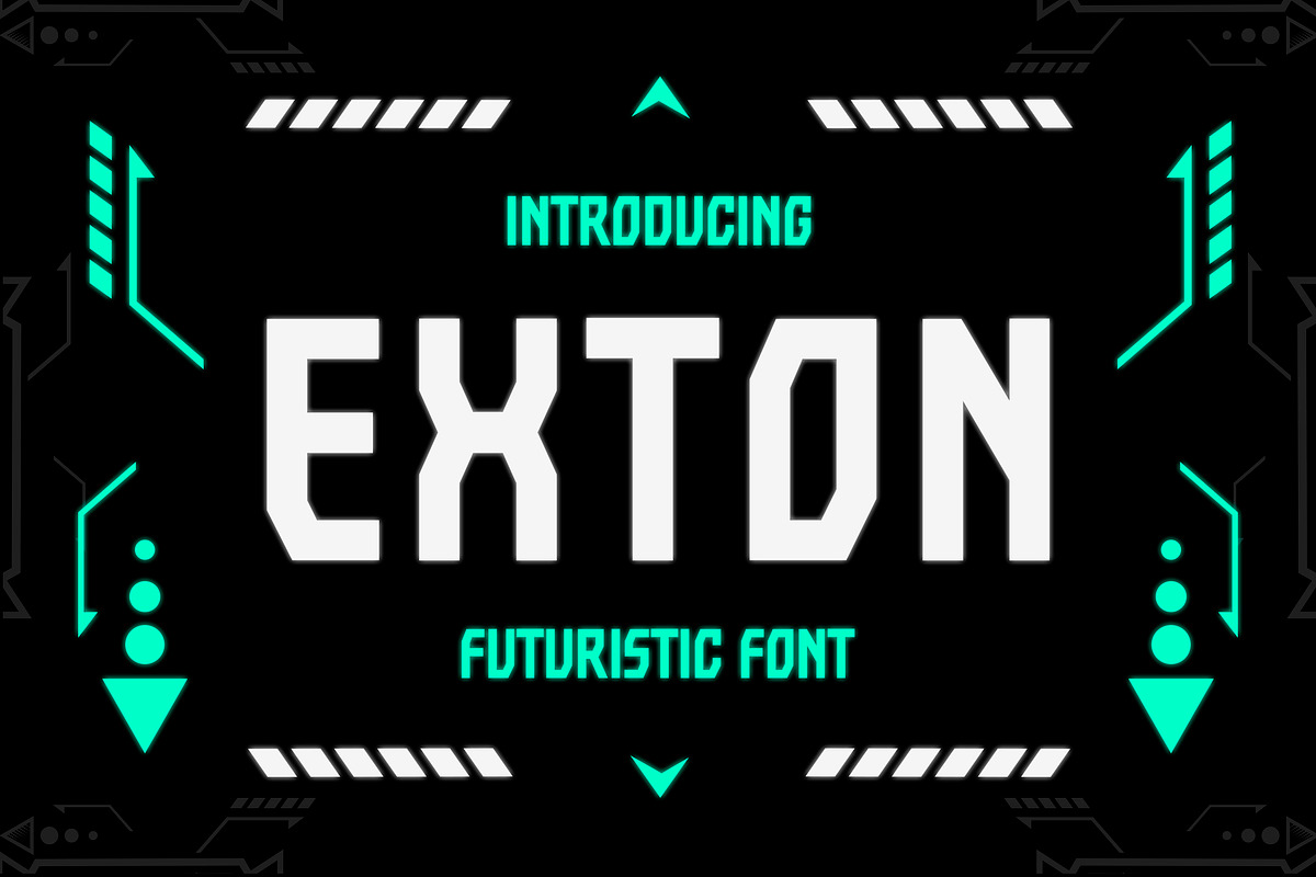 Exton - Futuristic Font, a Font by Typefactoryco (Photo 1 of 7)