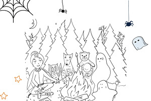 Halloween coloring book pages