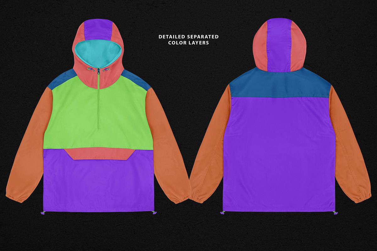Realistic Anorak Jacket Mockup, an Apparel Mockup by Uncentrifuged Pressure (Photo 5 of 10)