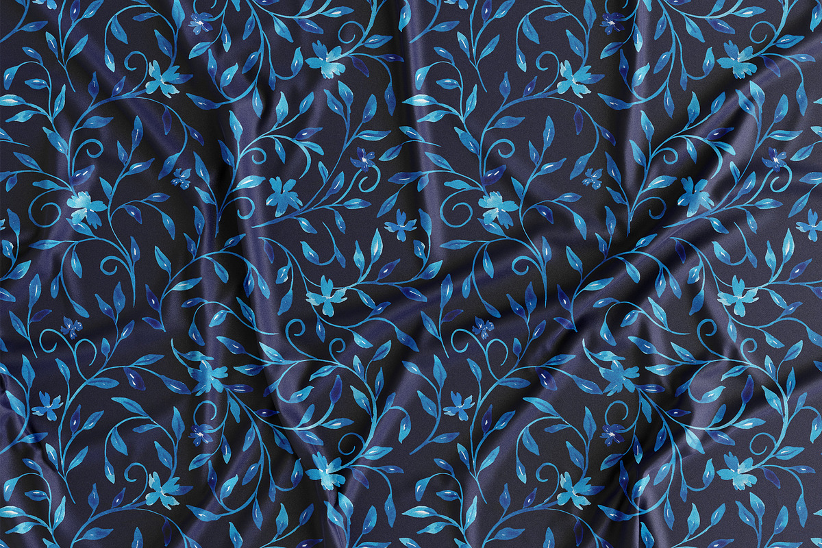 Blue leaves seamless pattern, a Pattern Graphic by SirenaArt (Photo 12 of 12)