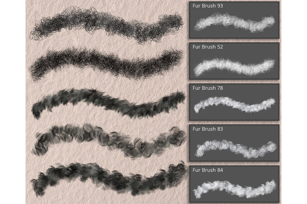 Realistic Fur Brushes for photoshop, a Brush Add-On by Velo Graphic Studio (Photo 7 of 9)