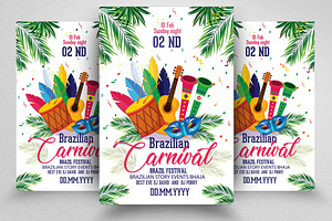 Brazilian Carnival Event Flyer Psd