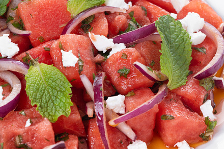 Fresh Watermelon Feta Salad with Mint and Red Onion, a Food & Drink Photo by etorres69