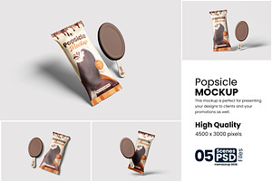 Modern Popsicle Mockup For Packaging