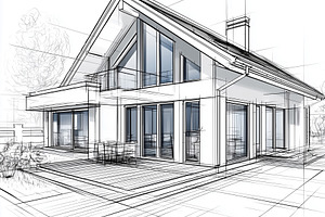 Modern contemporary house with large, an Architecture Photo by MistyDay