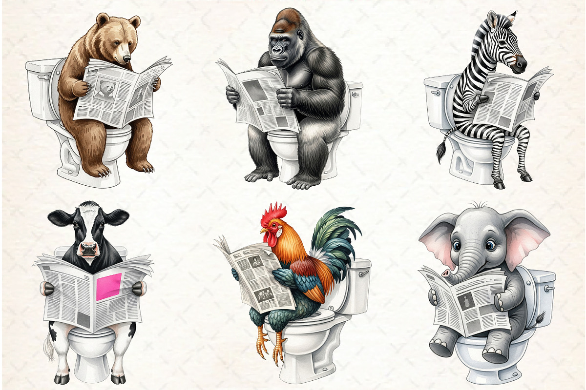 Quirky Animals Sublimation Clipart, an Illustration by Libby Wishes (Photo 3 of 7)