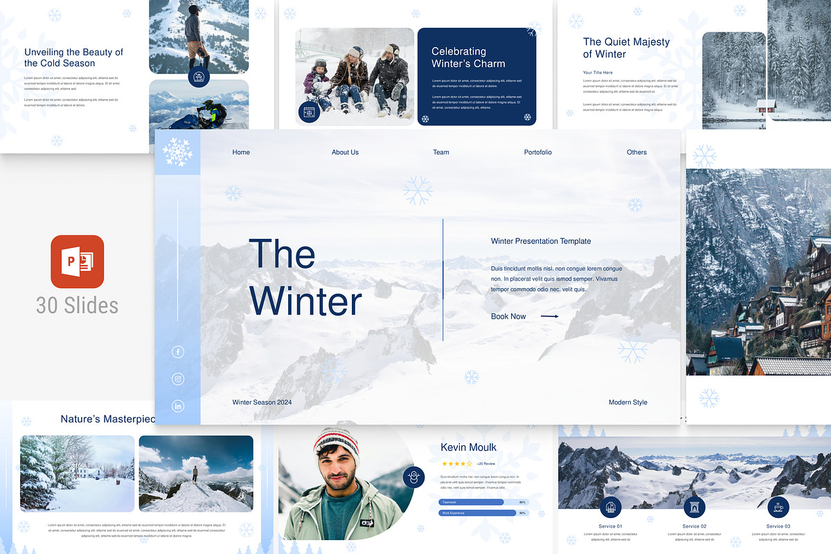 Blue Minimalist Winter Presentation, a Presentation Template by Eklip Studio (Photo 1 of 5)