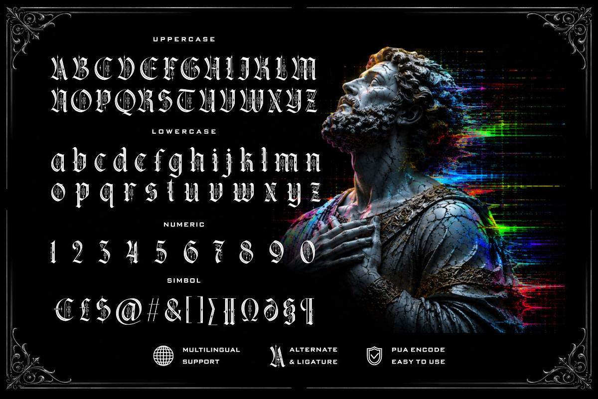 Kraken Gothic Typeface, a Blackletter Font by alit design (Photo 2 of 20)