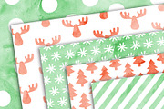 Watercolour Christmas Digital Paper, a Pattern Graphic by AzmariDigitals (Thumbnail 2 of 2)