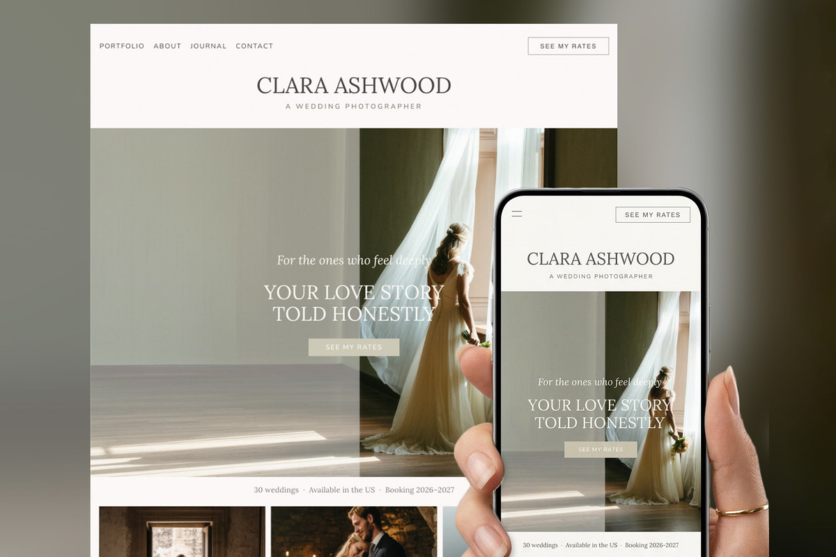Wedding Photographer Framer Template, a Landing Page Template by vatesdesign (Photo 3 of 4)