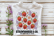 Boho Halloween Strawboories PNG, a Work Illustration by CraftArtStudio (Thumbnail 2 of 4)