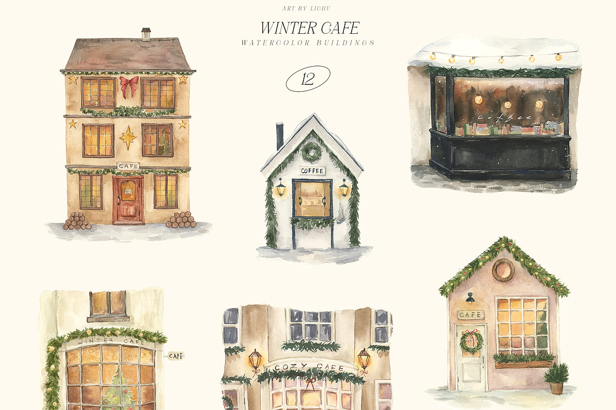 Winter Cafe, a Seasonal Illustration by LiChu Art (Photo 3 of 9)